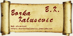 Borka Kalušević vizit kartica